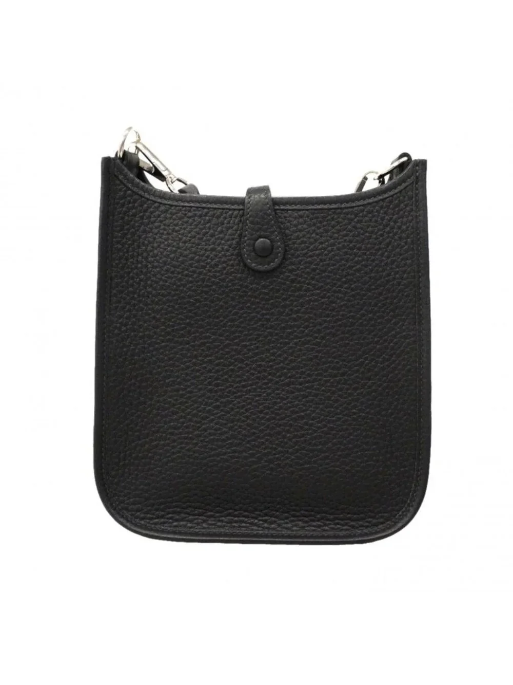 Hermes Shoulder Bag Evelyne TPM Taurillon Clemence Black Silver